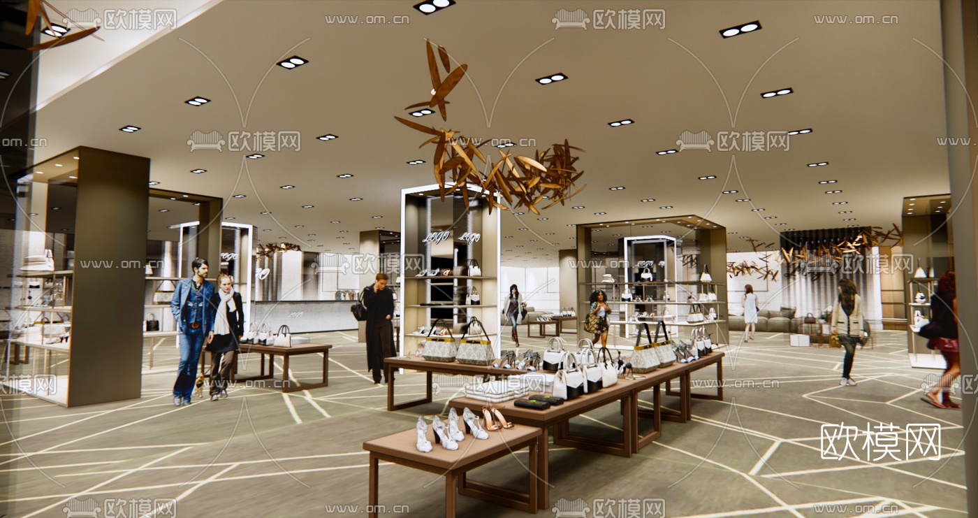 现代商场服饰专卖店su模型
