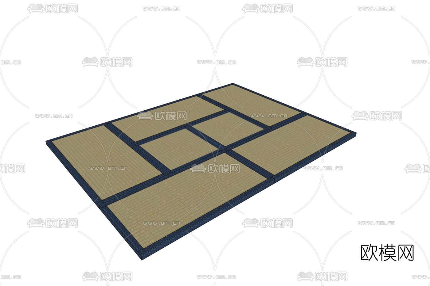 现代布艺榻榻米免费su模型下载