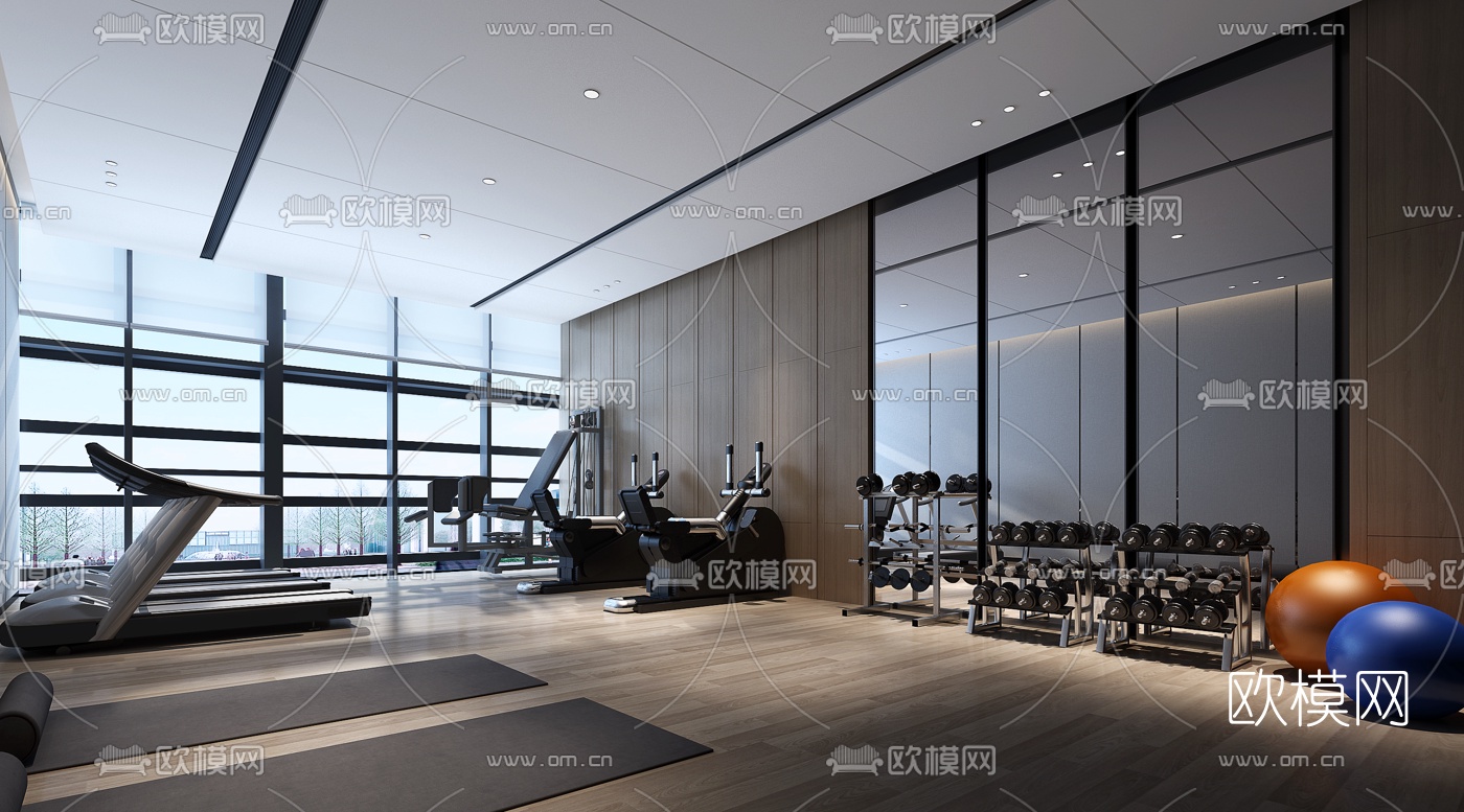 现代健身房3d模型
