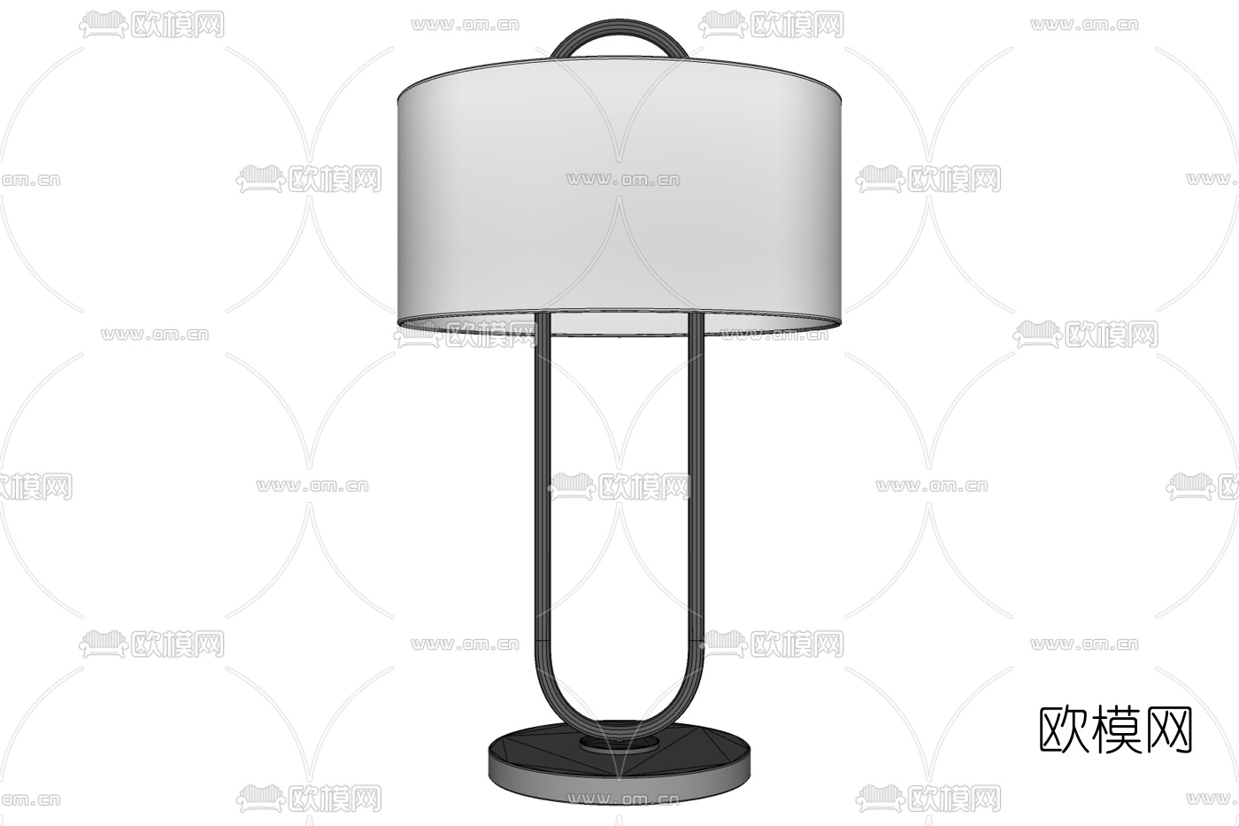 现代金属台灯免费su模型下载