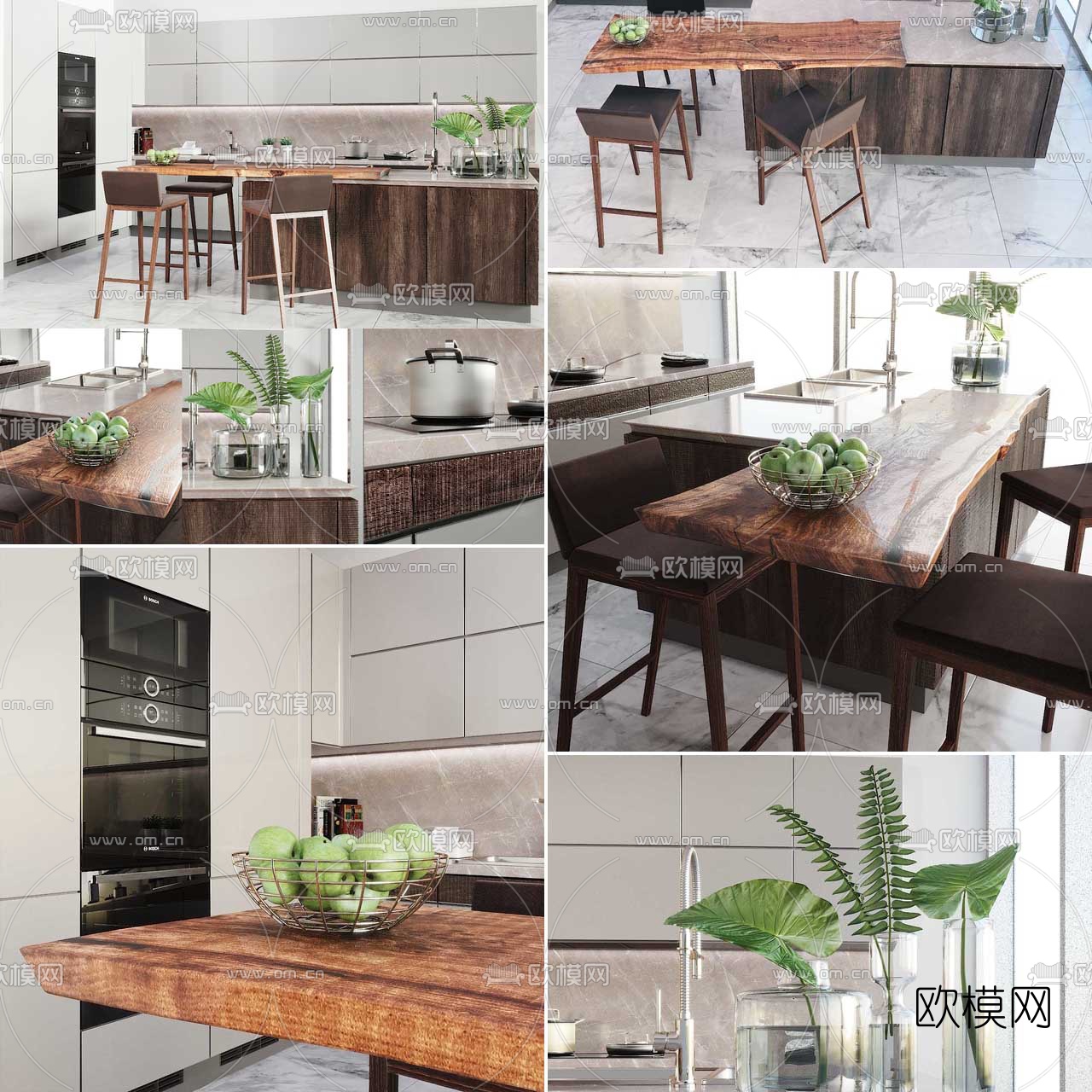 现代橱柜3d模型下载