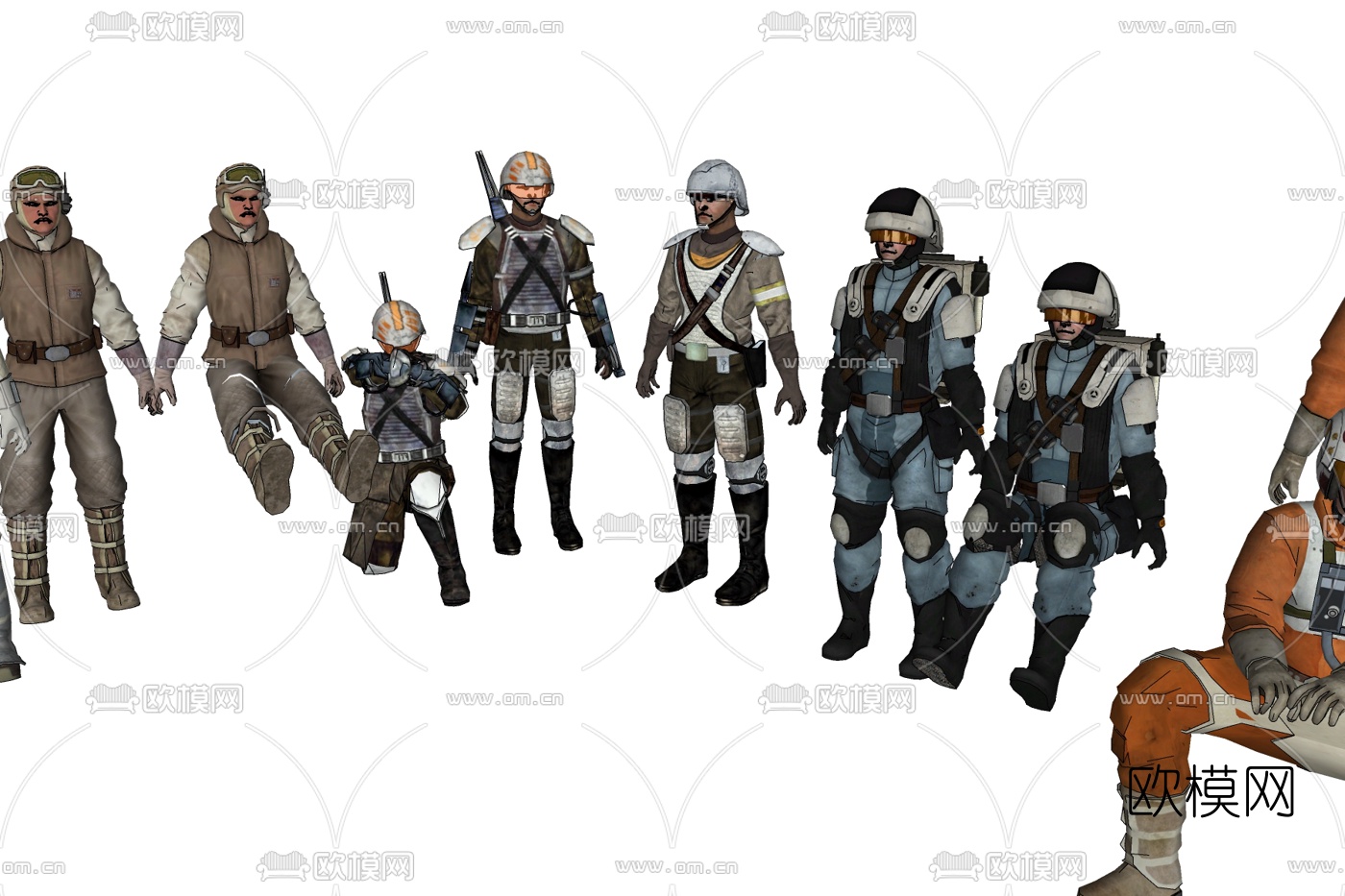 现代飞行员战士免费su模型下载