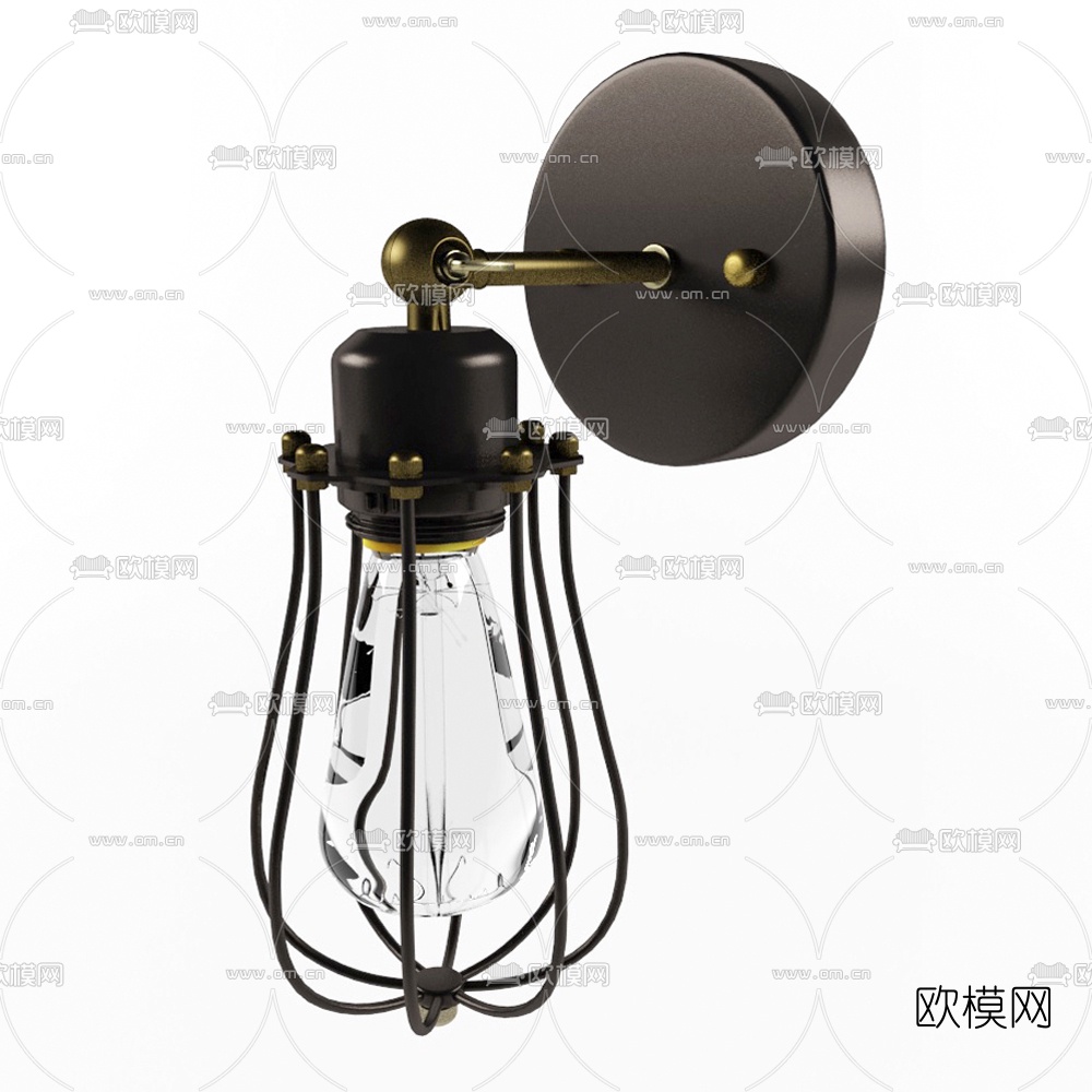 现代金属壁灯免费3d模型下载