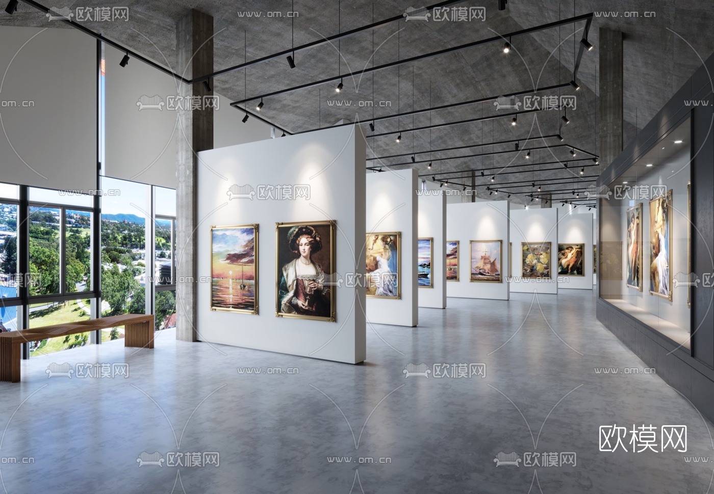 现代美术展厅3d模型