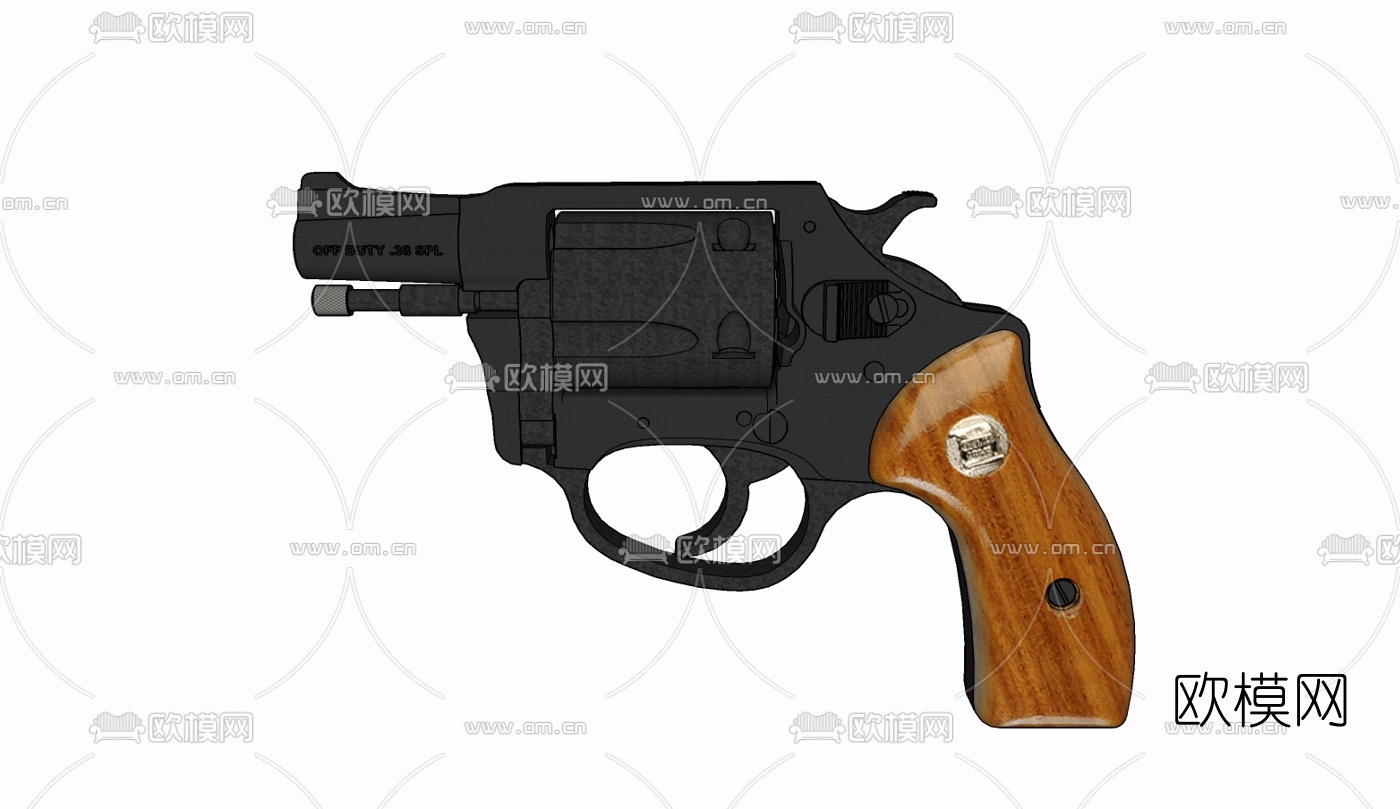 现代手枪免费su模型下载