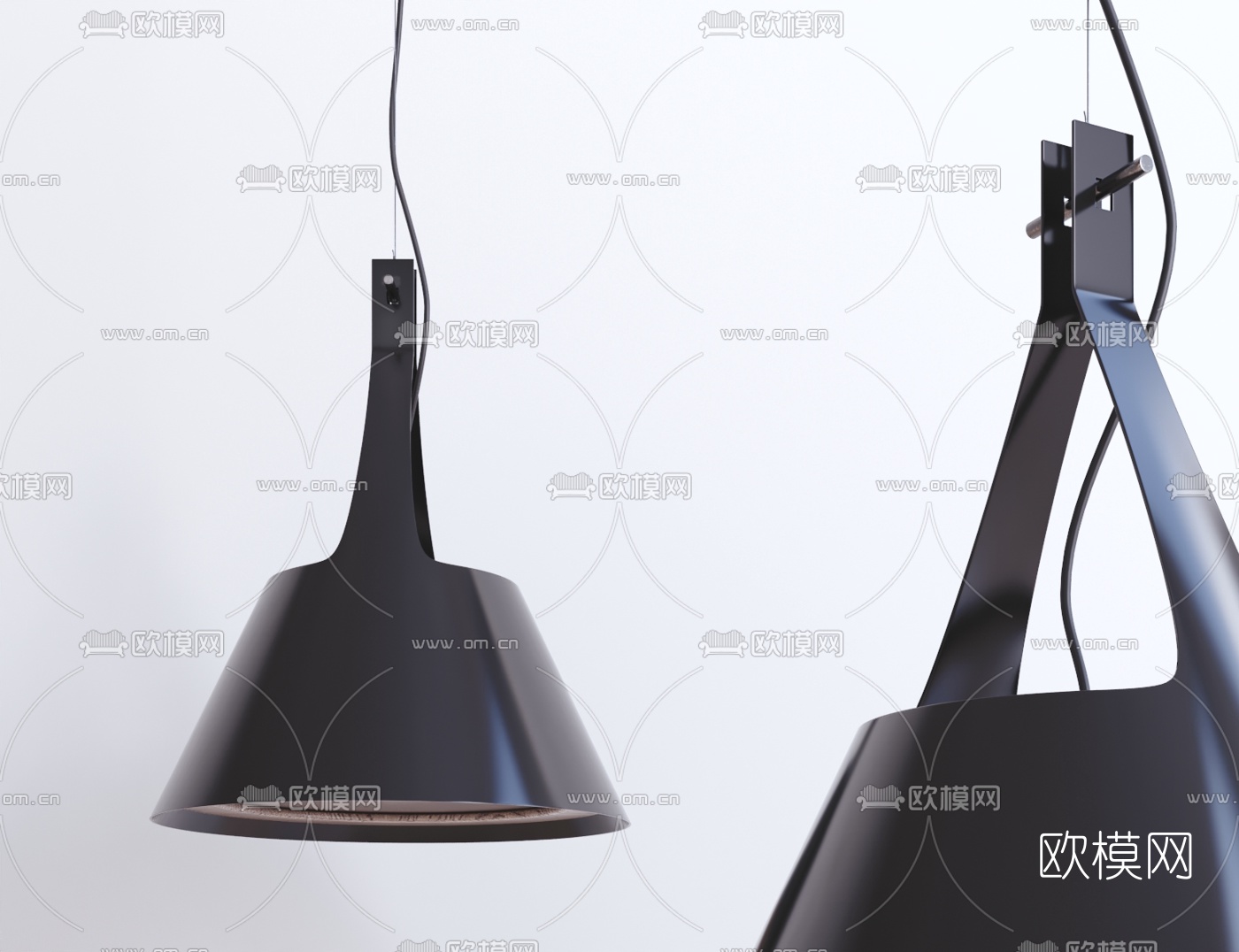 现代简易吊灯3d模型