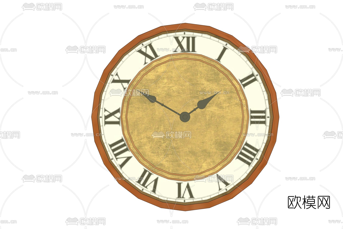 欧式圆形钟表免费su模型下载