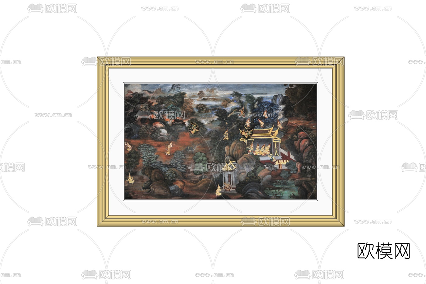 新中式装饰画免费su模型下载