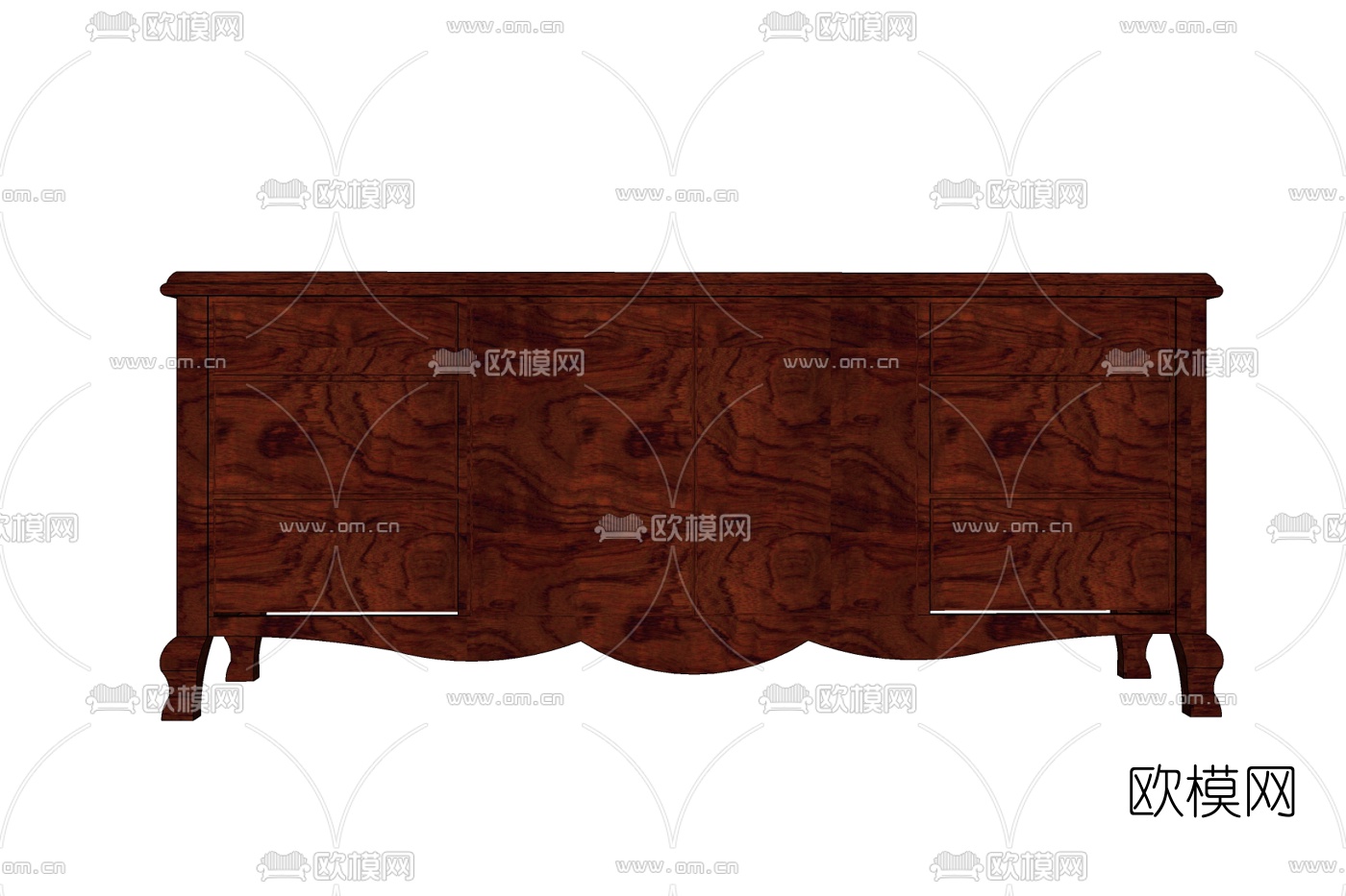 欧式实木边柜免费su模型下载
