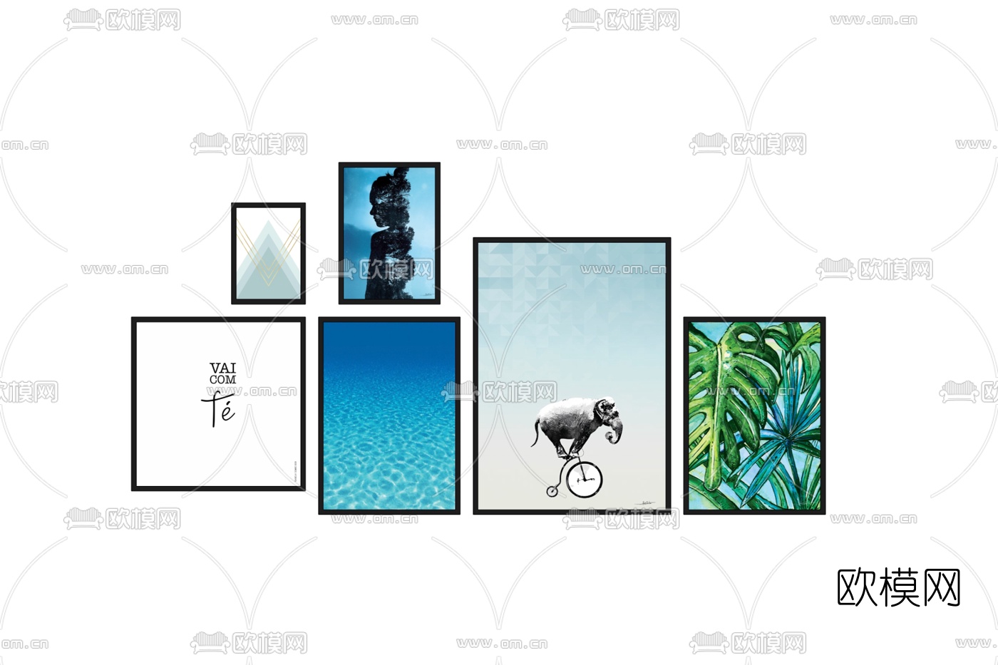 现代装饰挂画免费su模型下载