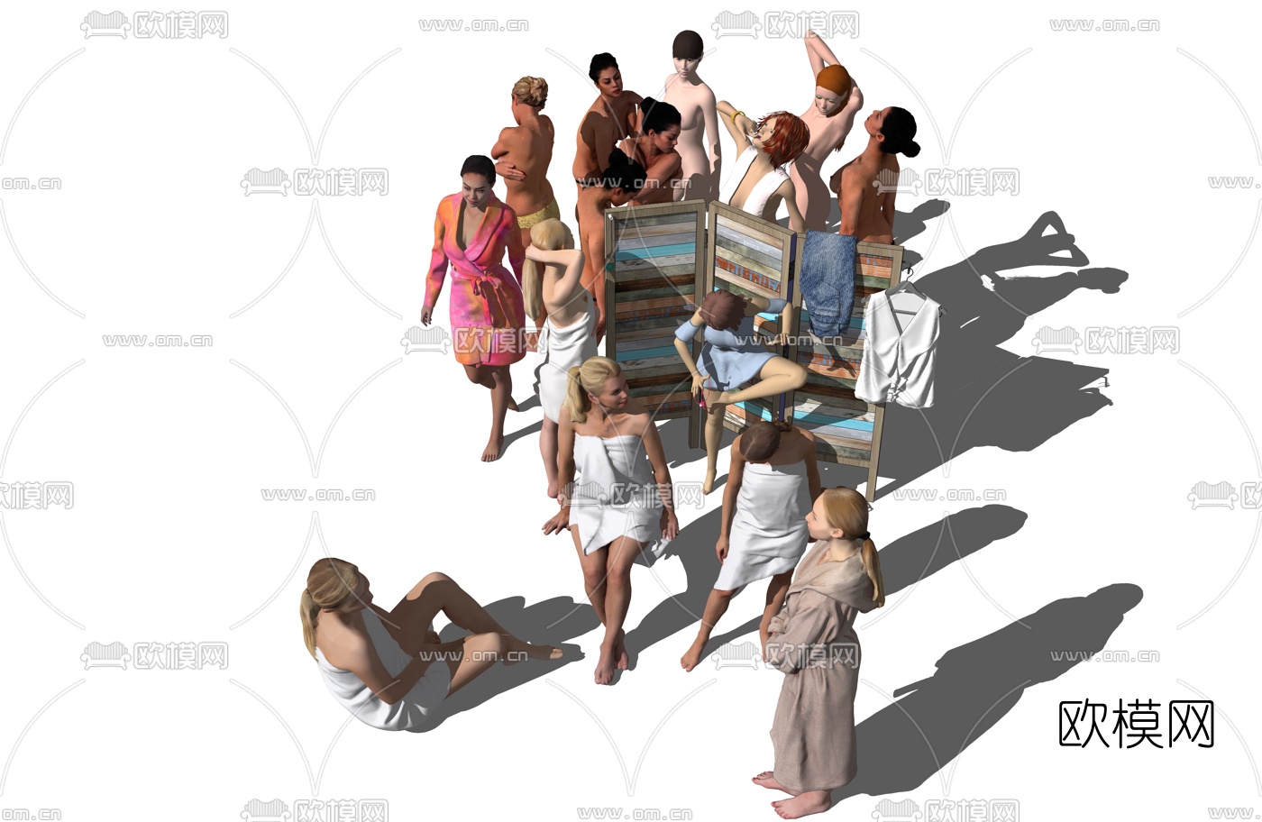 欧式女性人物su模型下载