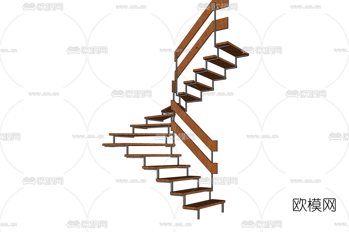 现代楼梯免费su模型下载
