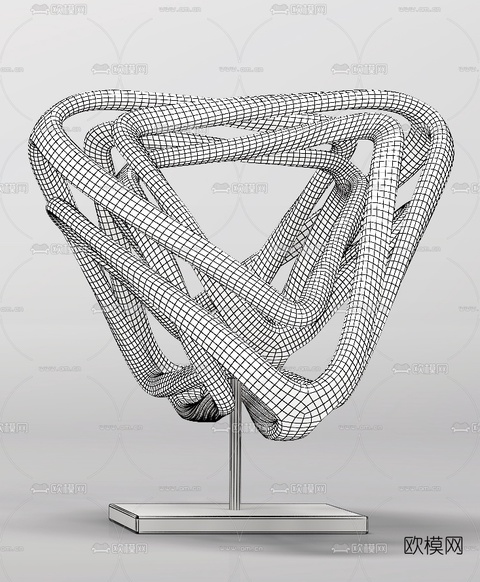 现代极简个性雕塑3d模型下载(渲染图4)