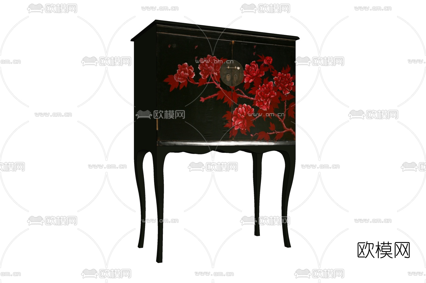 新中式实木斗柜免费su模型下载