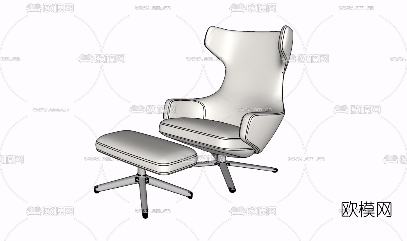 现代布艺休闲椅免费su模型下载