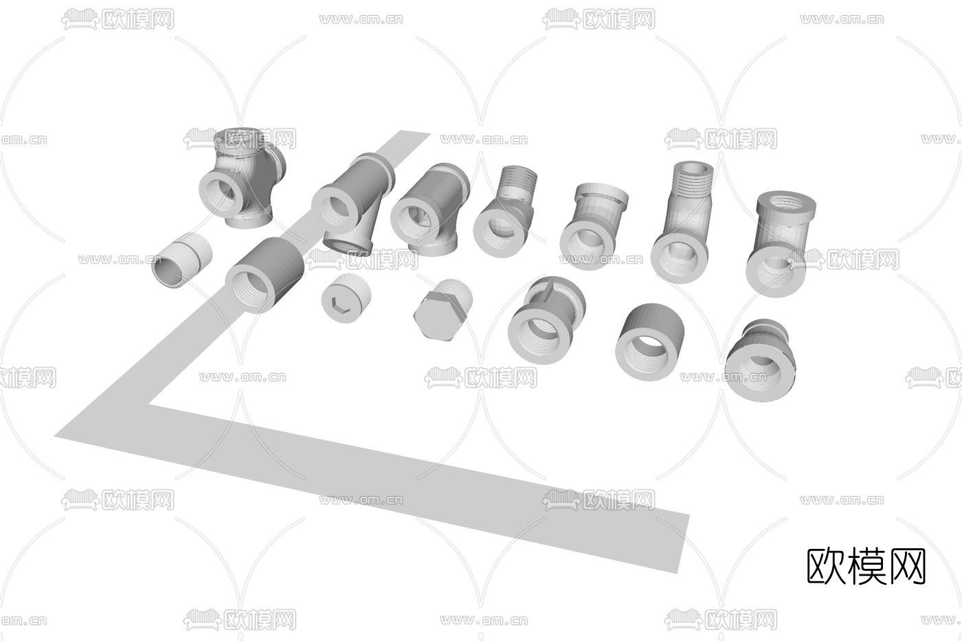 现代金属零件免费su模型下载