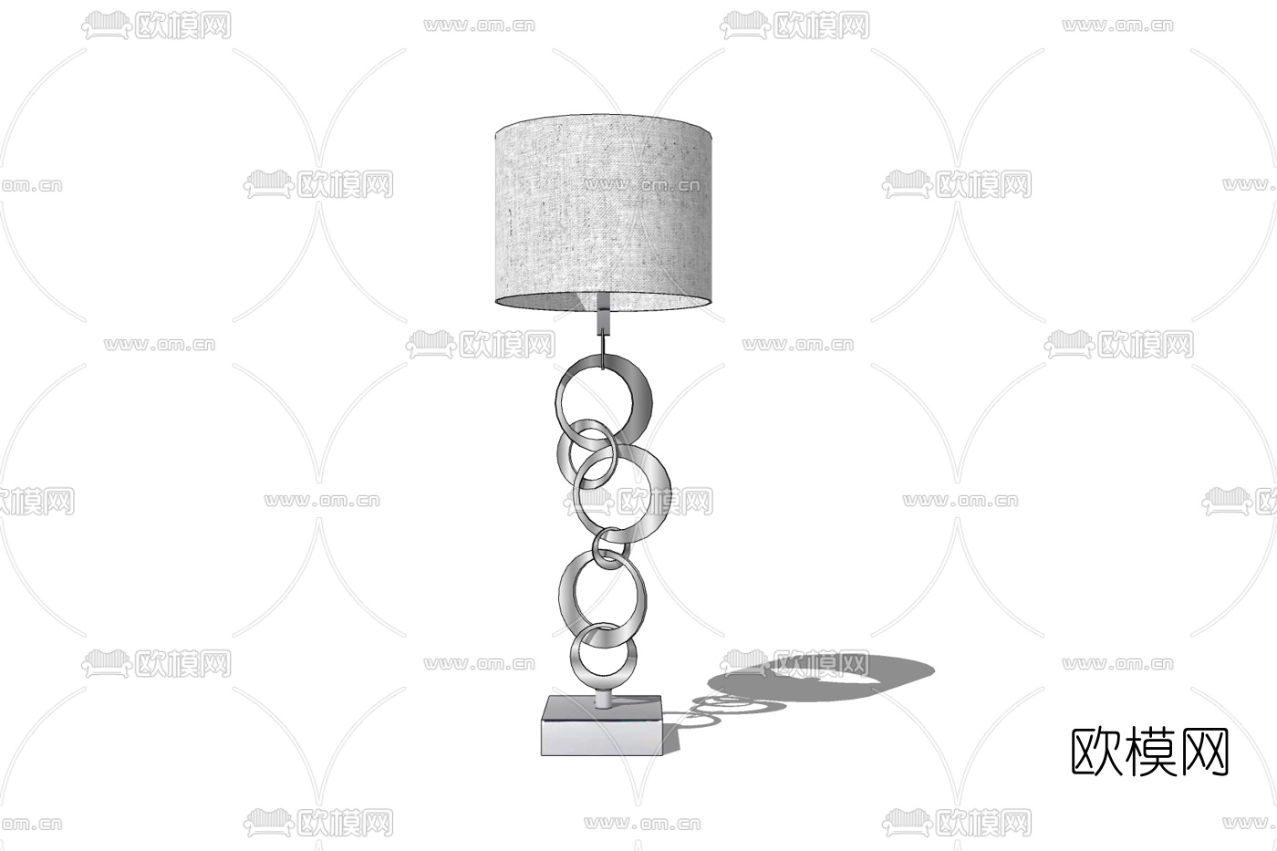 现代金属台灯免费su模型下载