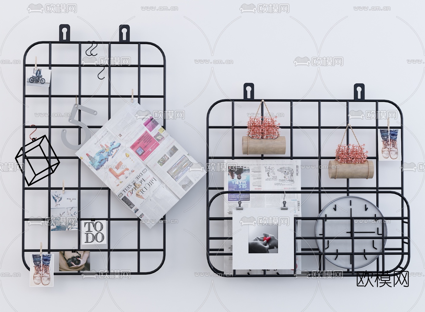 北欧照片墙挂件3d模型下载
