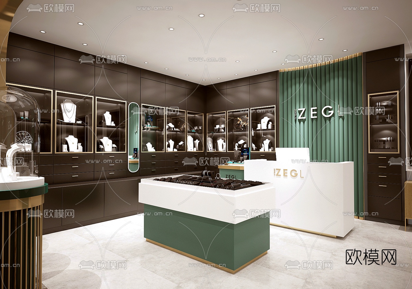 现代首饰店珠宝店3d模型