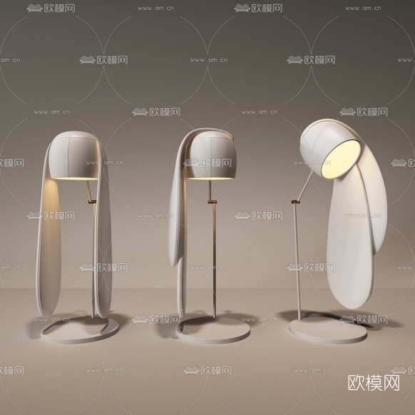 现代兔耳台灯3d模型下载