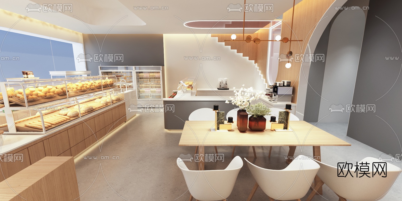 北欧简约烘焙店3d模型