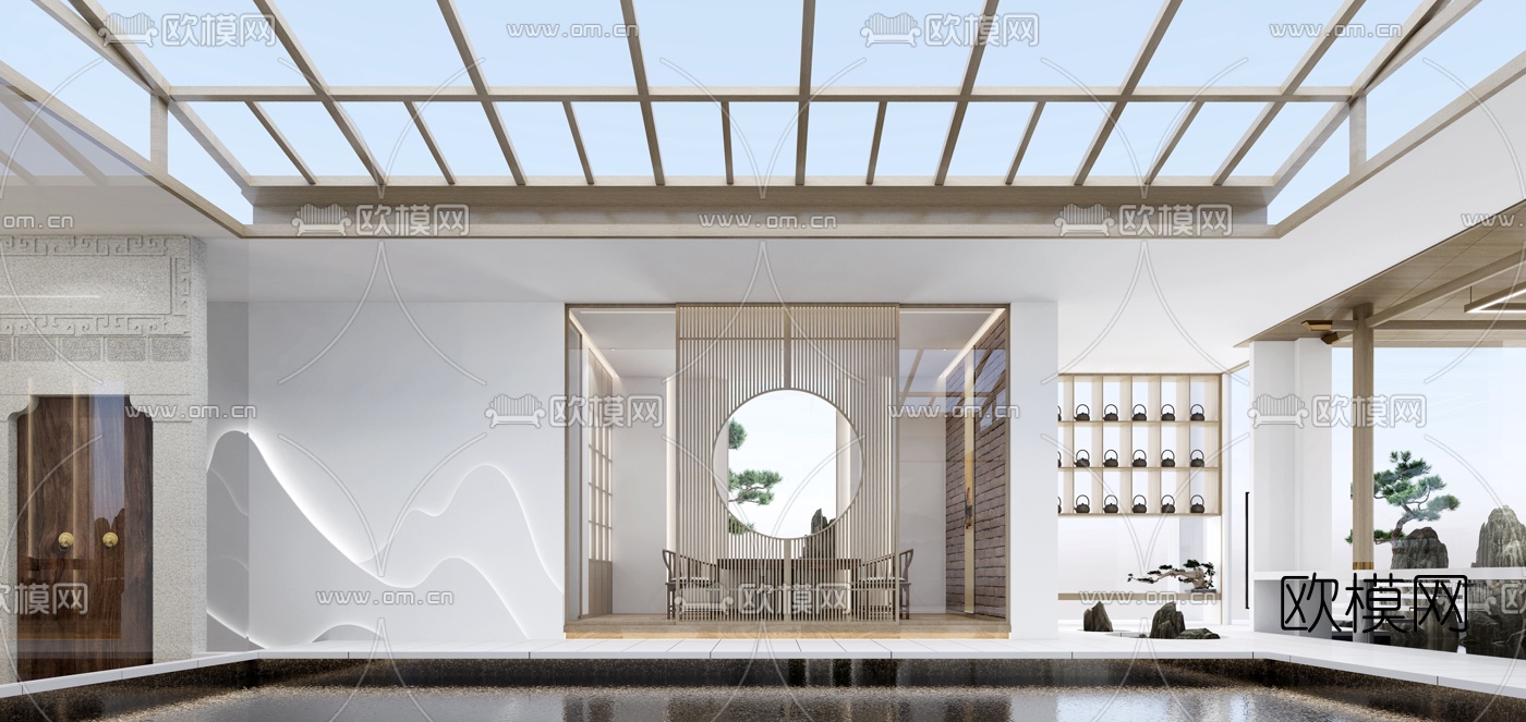 新中式茶会所3d模型