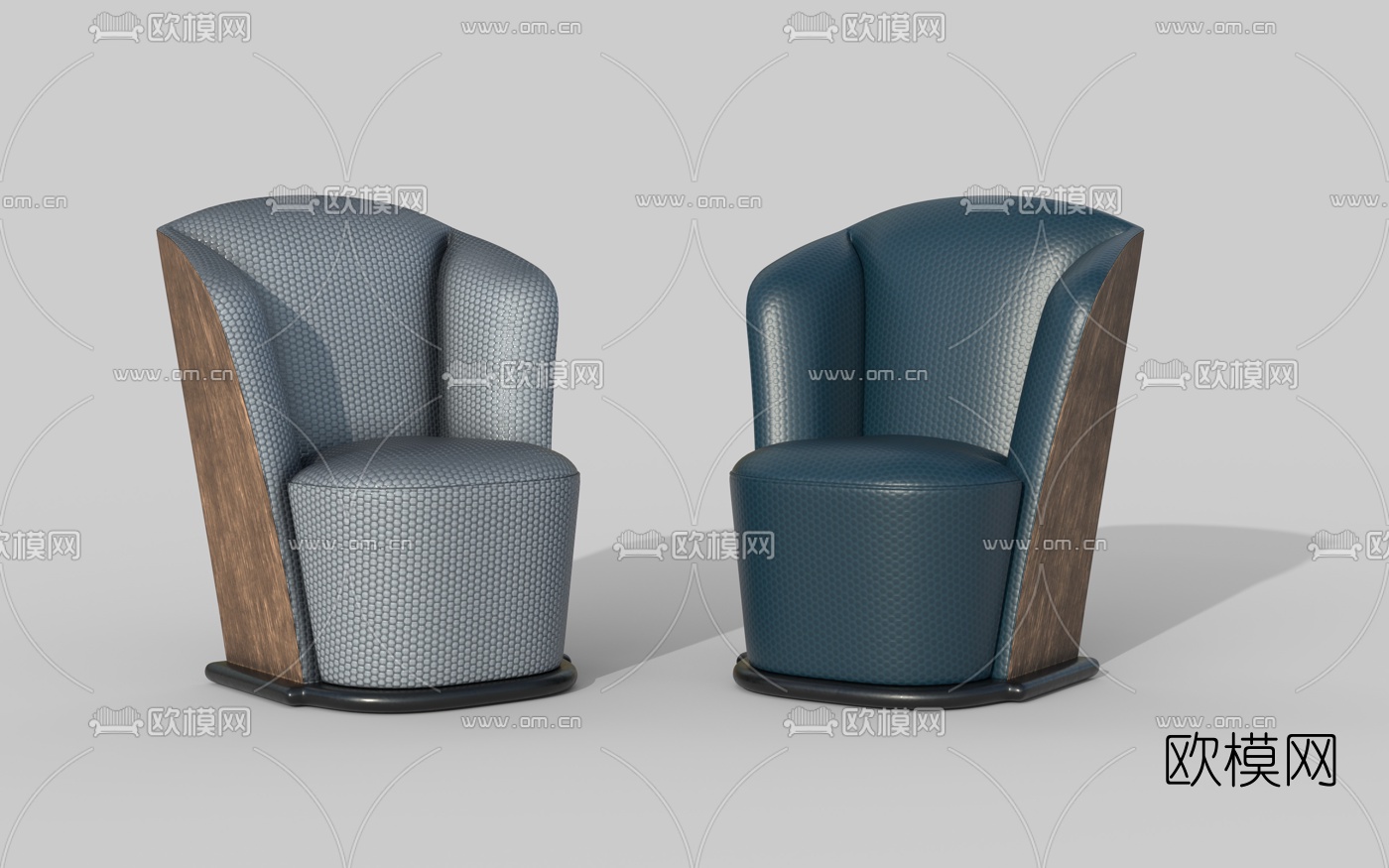 现代皮革单人沙发3d模型