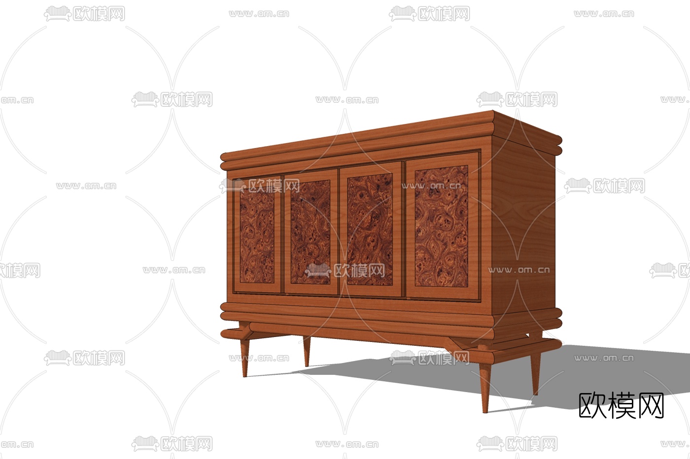 美式边柜免费su模型下载