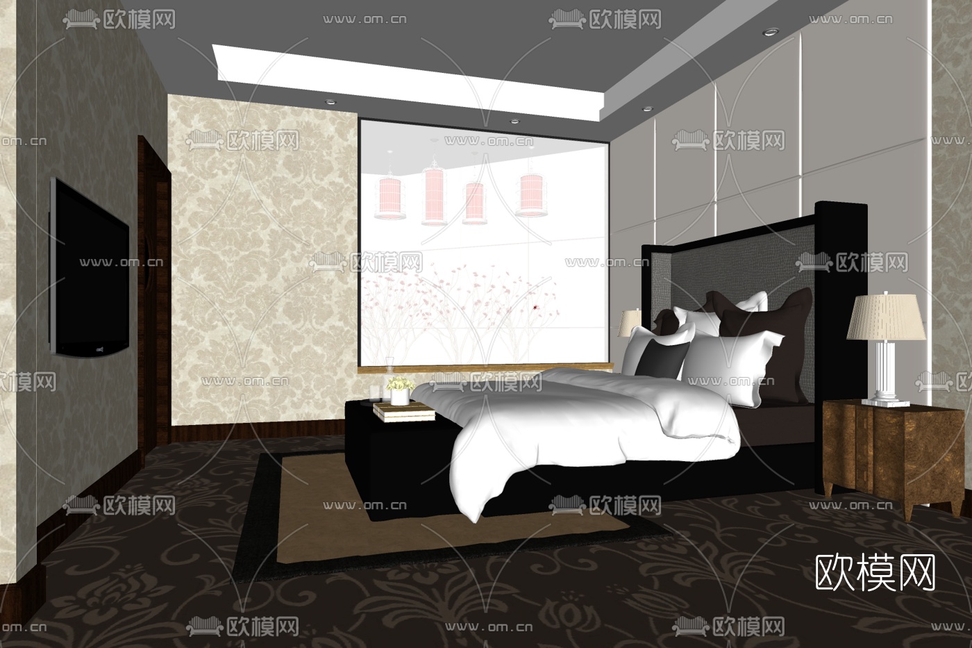 现代厨房免费su模型下载