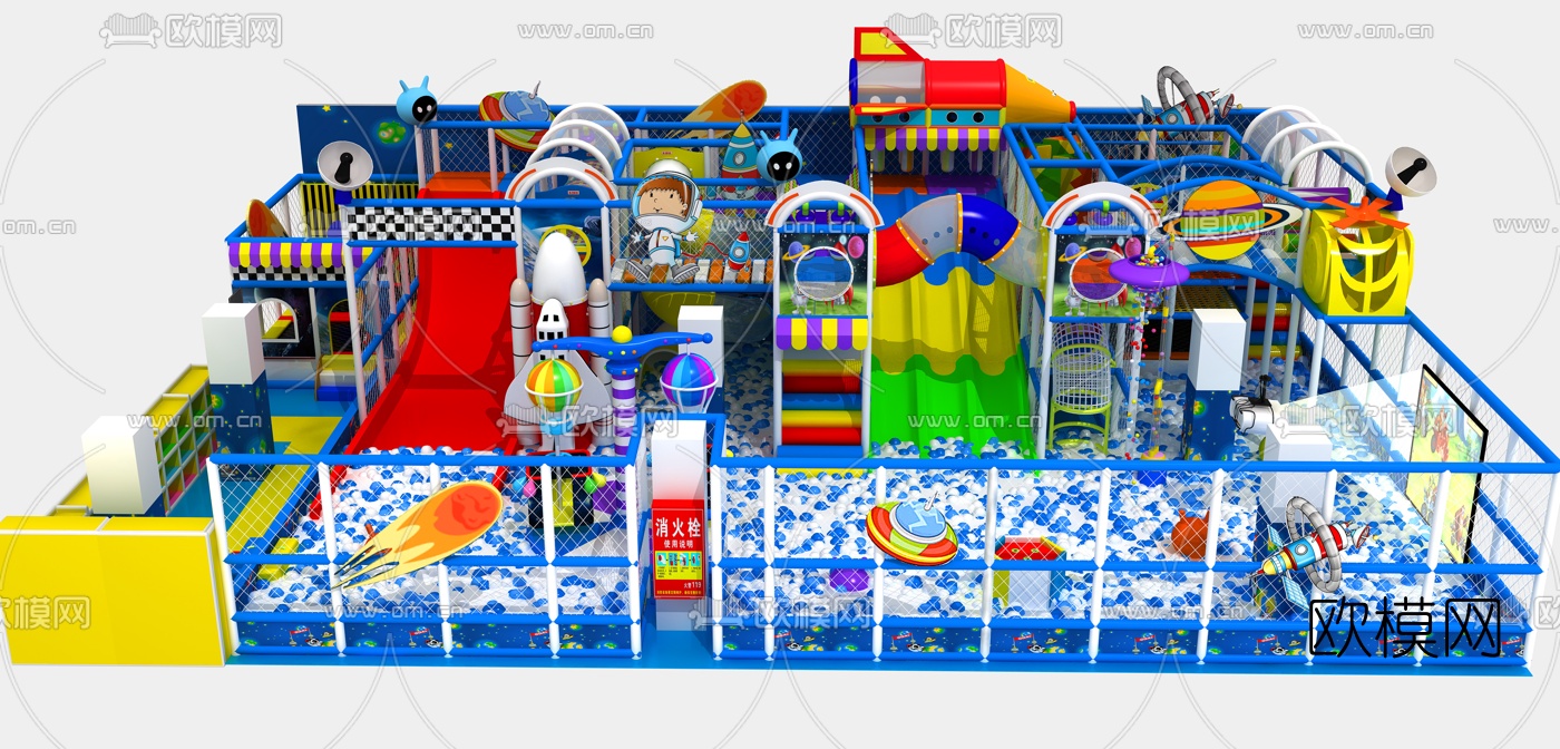 现代商场儿童游乐园3d模型下载