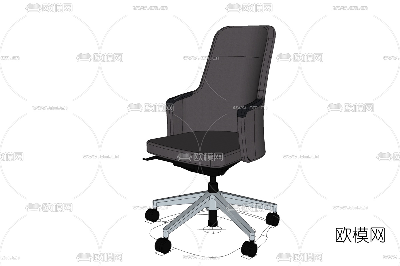 现代布艺办公椅免费su模型下载
