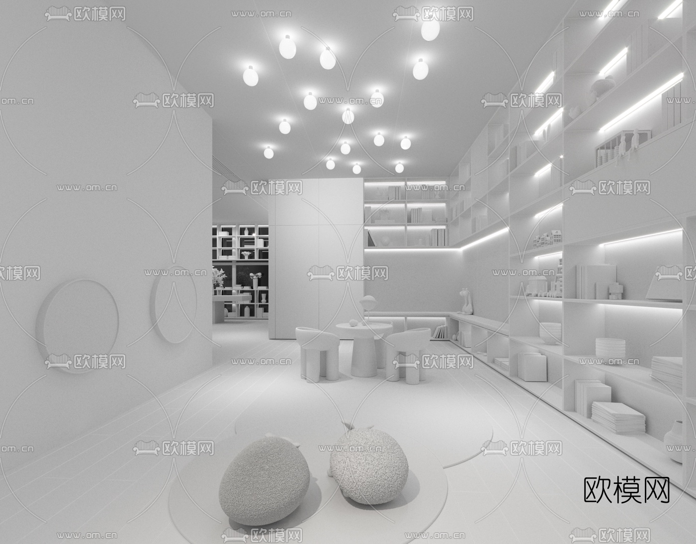 YSD原十设计 现代售楼处儿童休闲区3d模型下载（渲染图2）