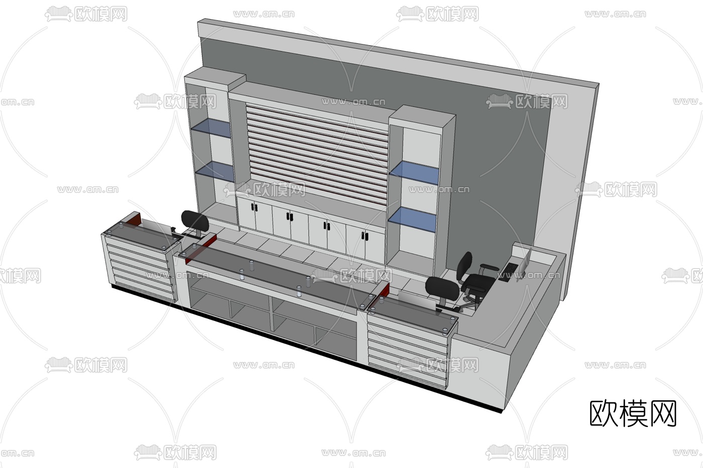 现代前台免费su模型下载
