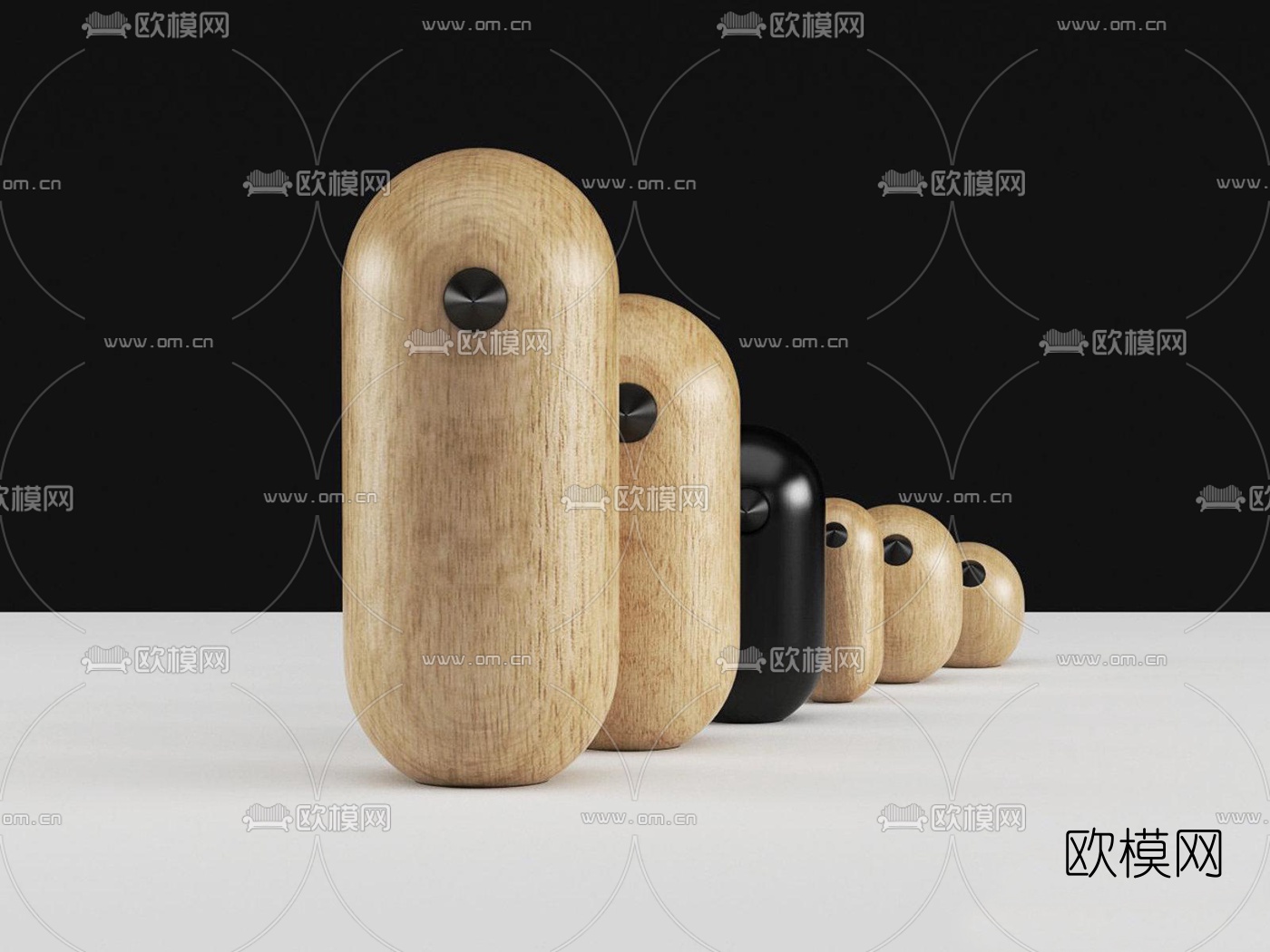 现代抽象小鸟积木摆件3d模型
