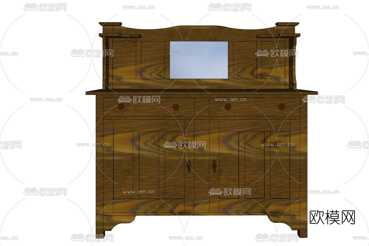 欧式古典边柜免费su模型下载