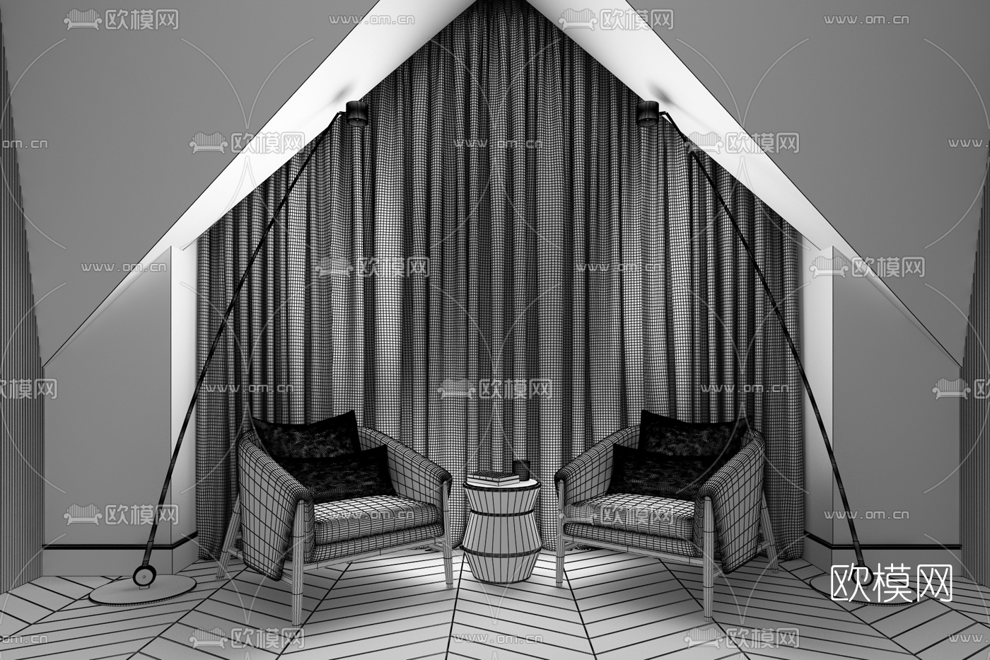 Vladislava Torgonsky设计 现代布艺休闲椅3d模型
