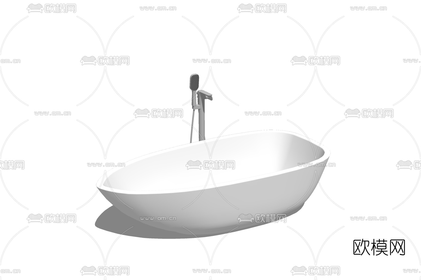 现代浴缸免费su模型下载