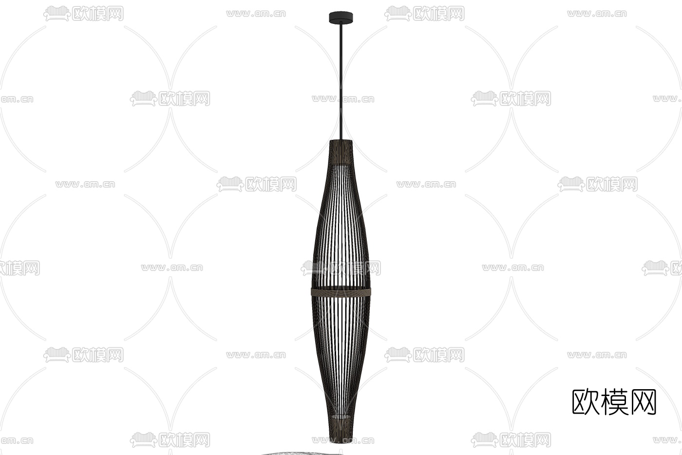 现代金属吊灯免费su模型下载
