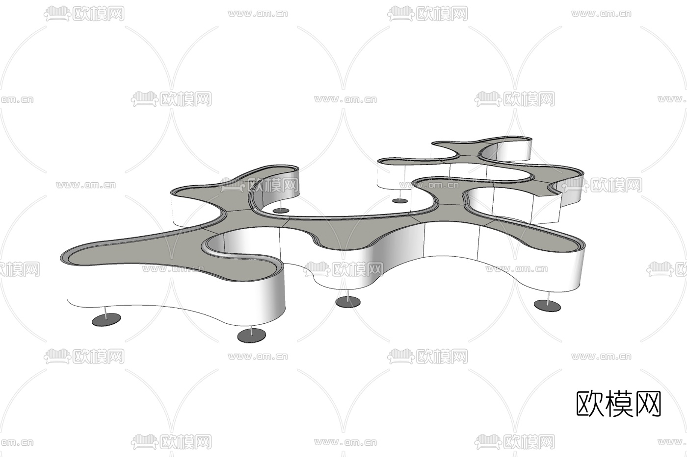 现代异形吊灯免费su模型下载