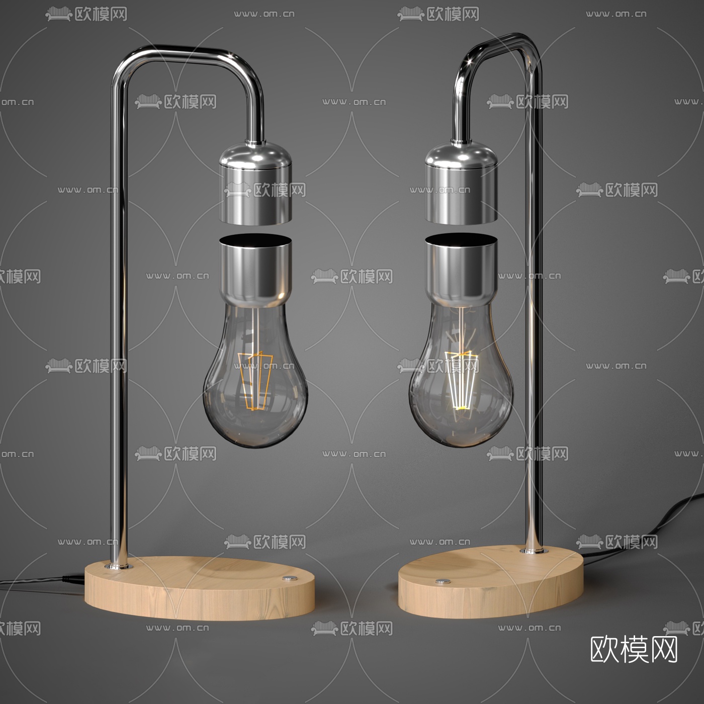 工业风复古台灯3d模型下载