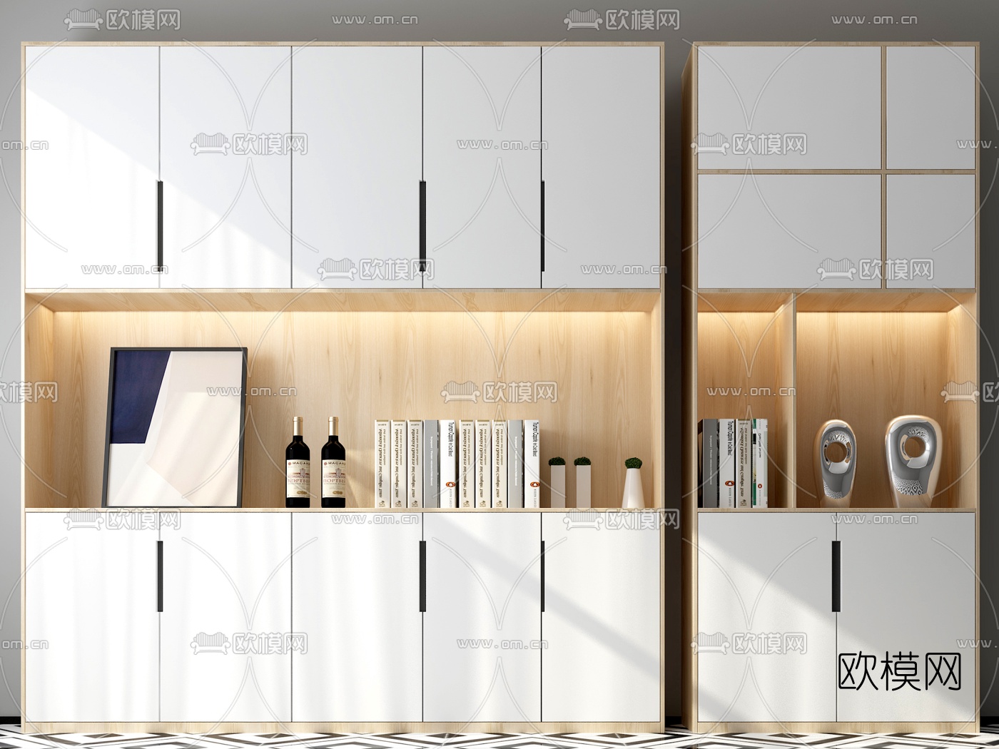 北欧装饰柜3d模型下载