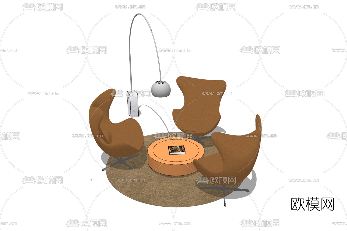 现代休闲桌椅免费su模型下载