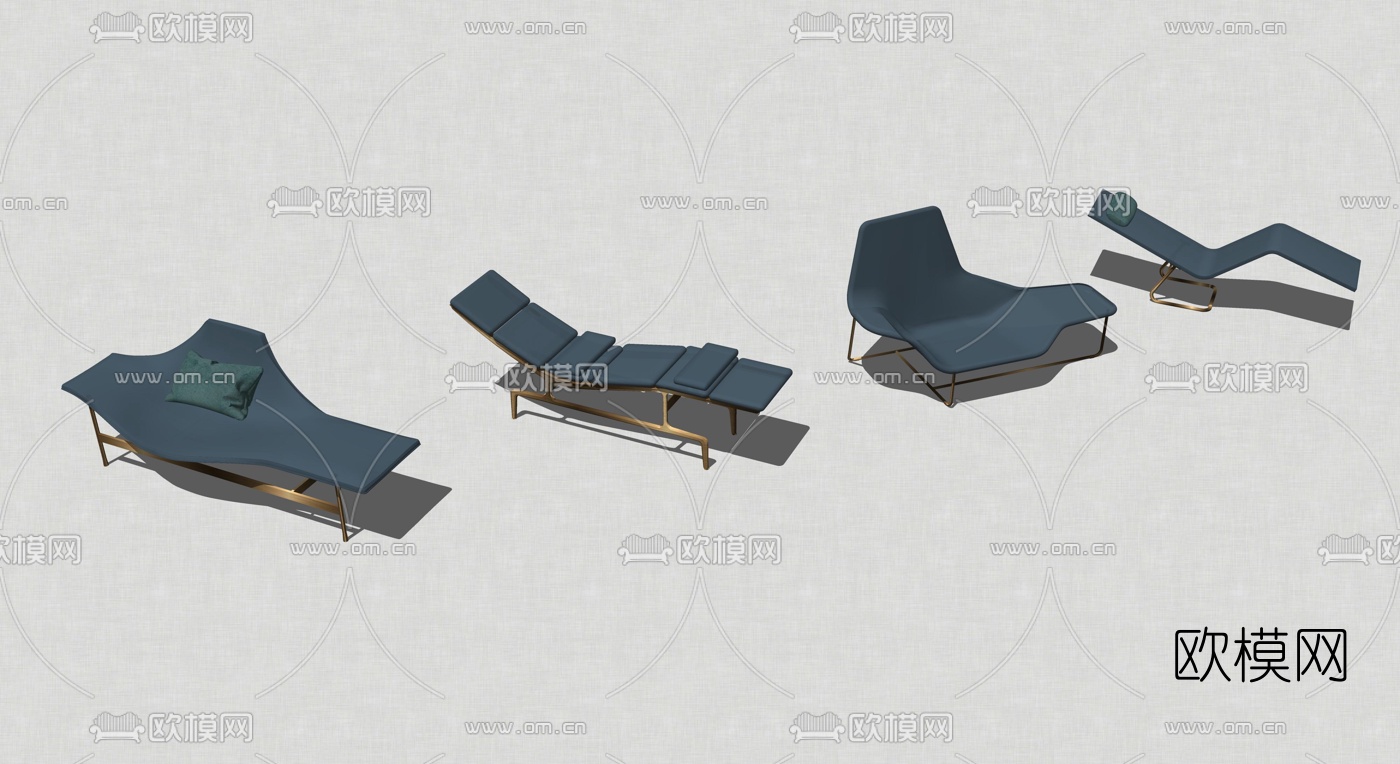 现代异形躺椅组合su模型下载（渲染图5）