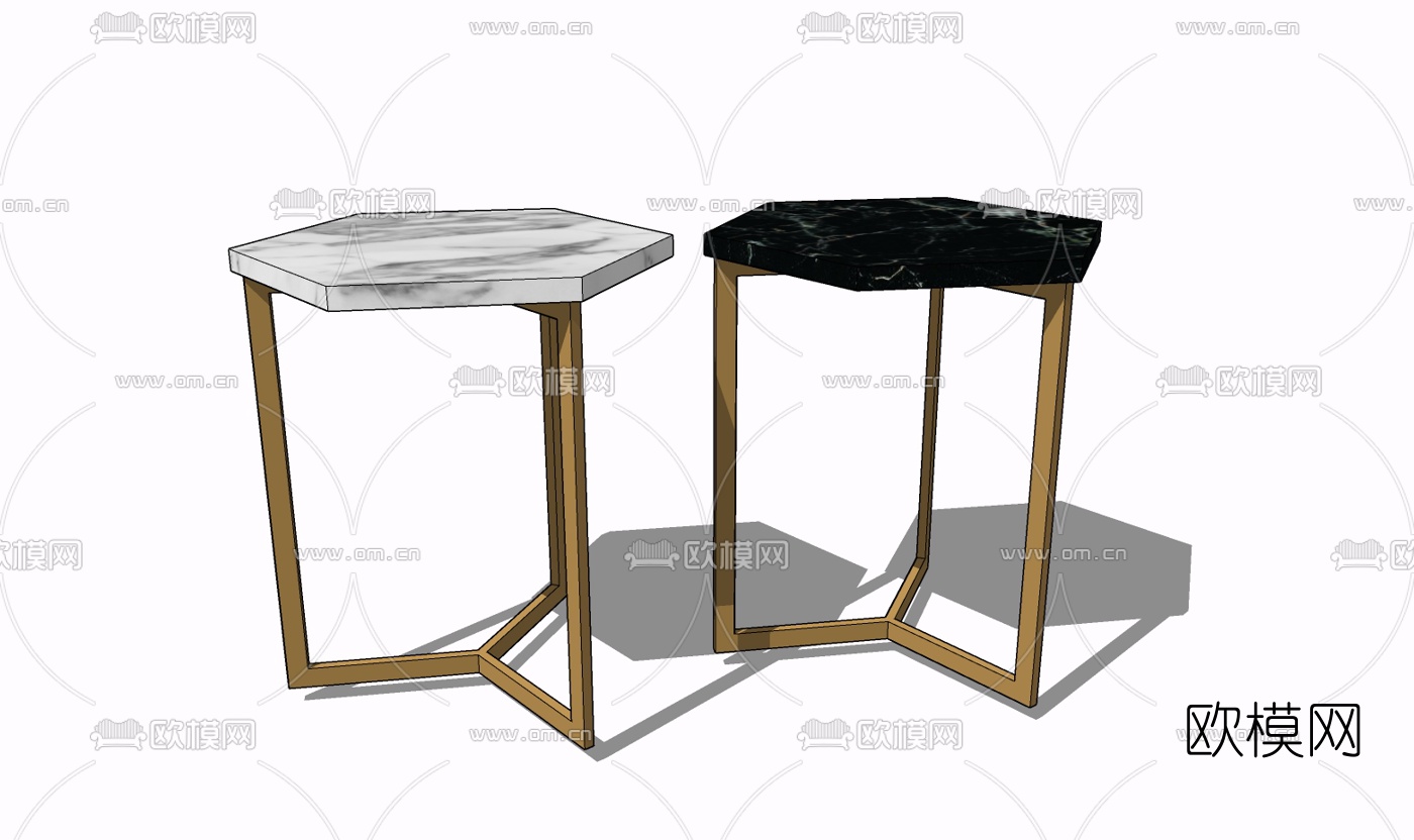 现代轻奢边几免费su模型下载