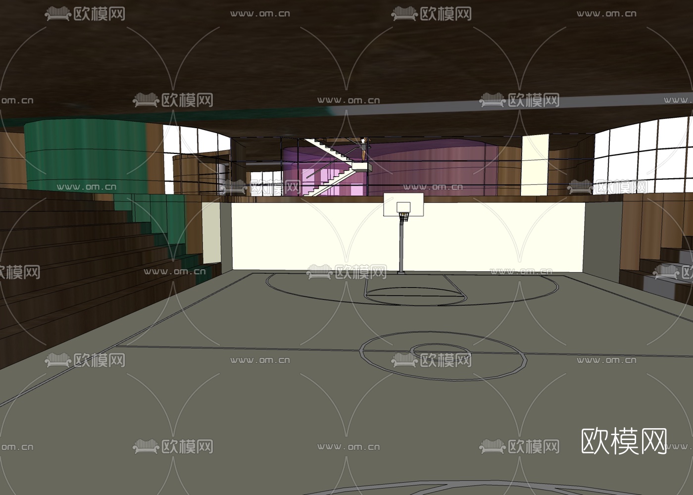 现代体育馆免费su模型下载