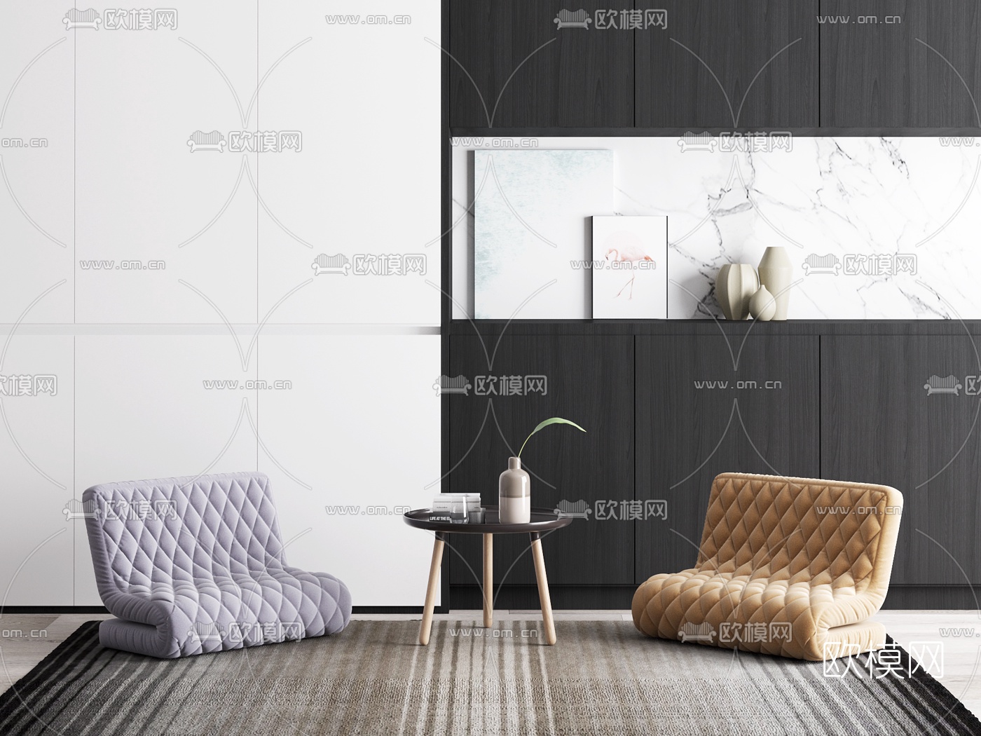 现代懒人沙发3d模型下载