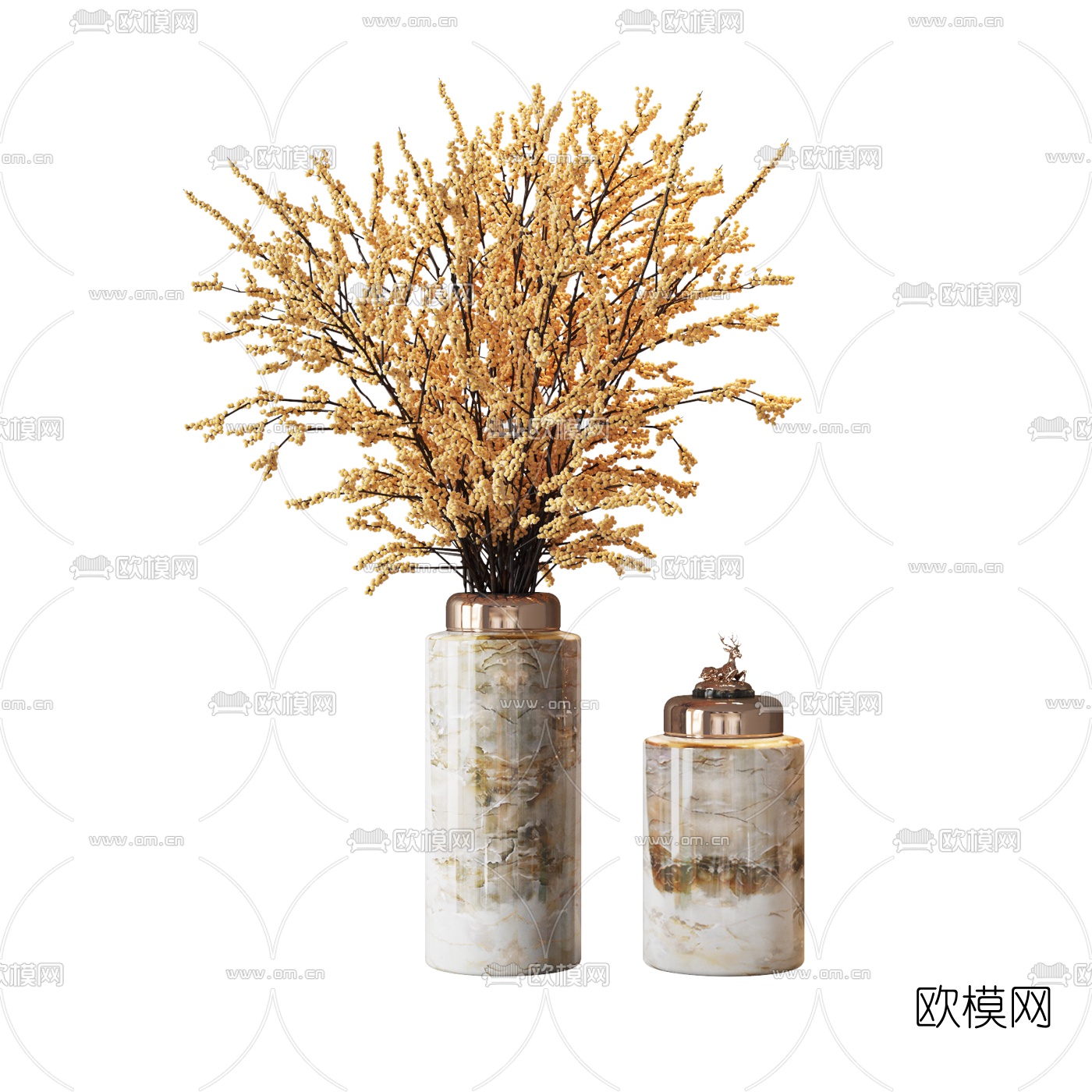 现代花艺花瓶3d模型