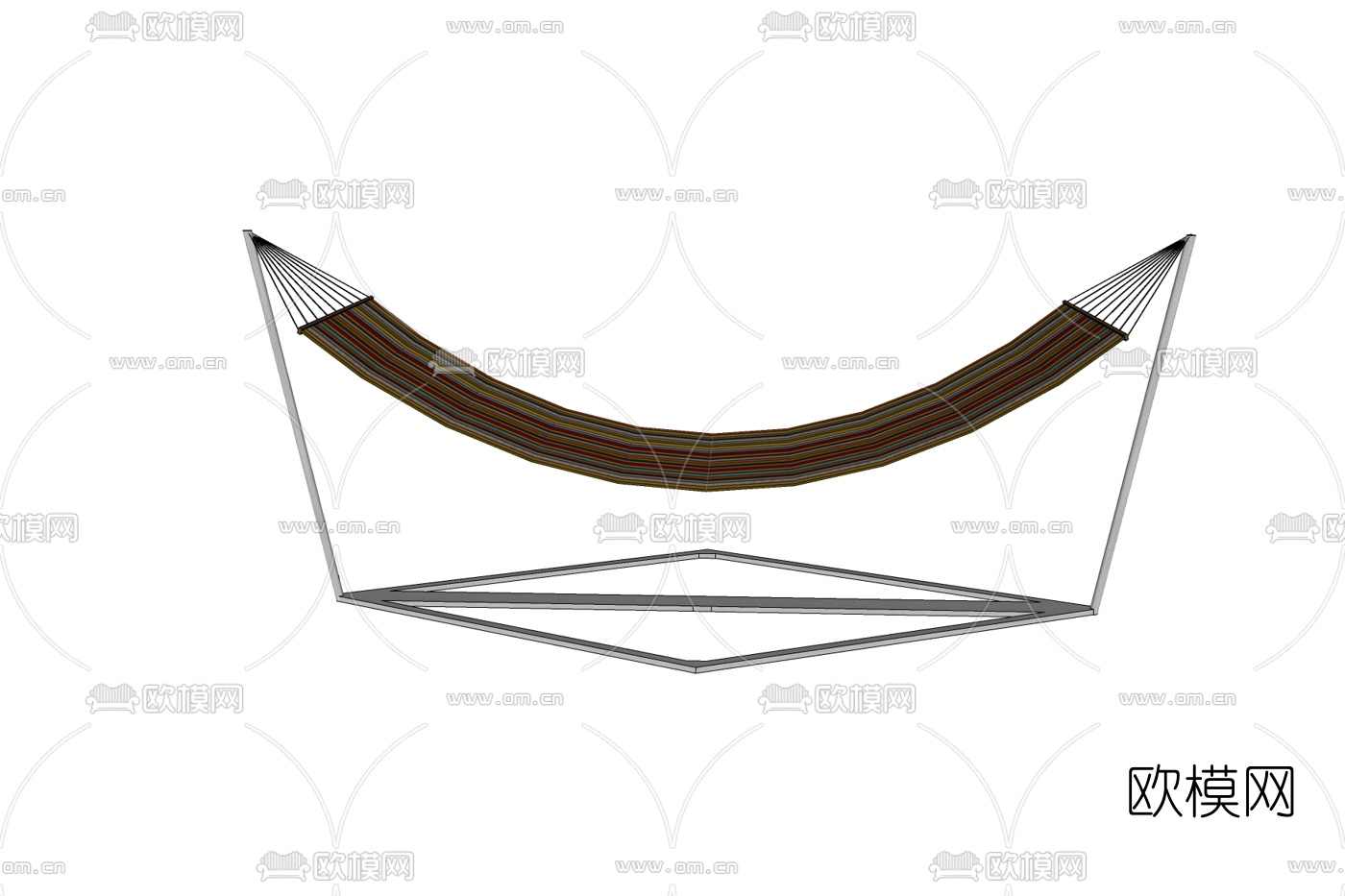 现代布艺吊床免费su模型