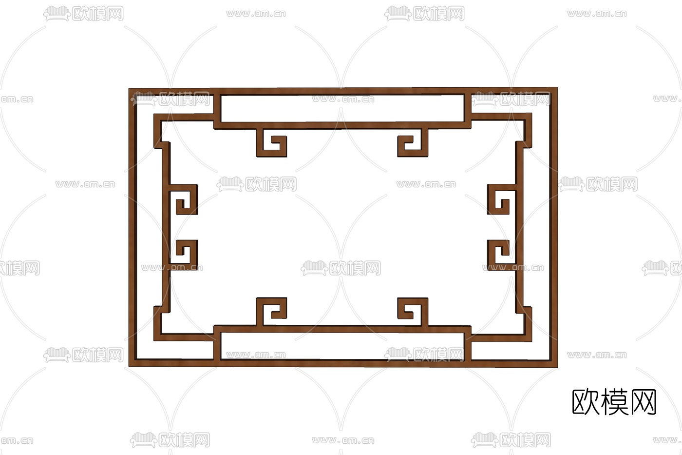 新中式实木窗格免费su模型下载
