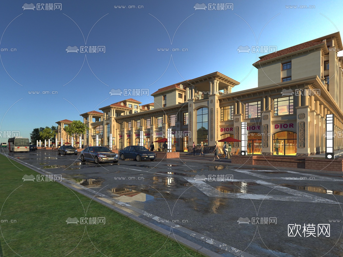 简欧商业街3d模型